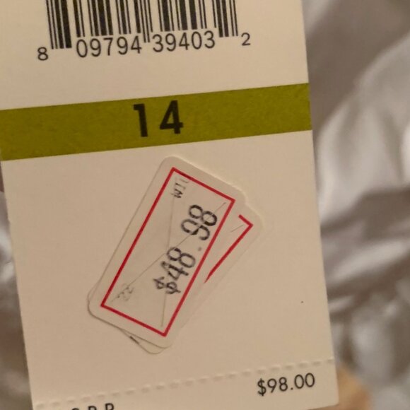 Calvin Klein white gathered button down the front shirt. - Picture 3 of 8